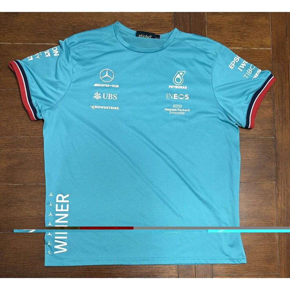 NWT PETRONAS 2021 GP Winner Mercedes AMG F1 Green Teal Jersey Authentic Size XL